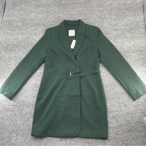 Abercrombie & Fitch Womens M Side Belt Blazer Mini Dress Green Business Formal